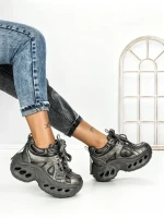 Pantofi Sport Dama cu Platforma 3607 GUNCOLOR-GREY | MEI