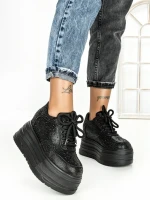 Pantofi Sport Dama cu Platforma 6520 BLACK | MEI