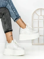 Pantofi Sport Dama cu Platforma 6520 WHITE | MEI