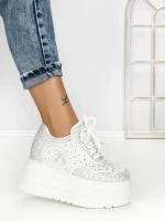 Pantofi Sport Dama cu Platforma 6520 WHITE | MEI