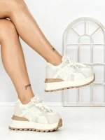 Pantofi Sport Dama din piele naturala 3651 BEIGE | PANTOFUL