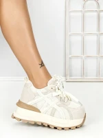 Pantofi Sport Dama din piele naturala 3651 BEIGE | PANTOFUL