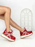 Pantofi Sport Dama din piele naturala 3651 RED | PANTOFUL