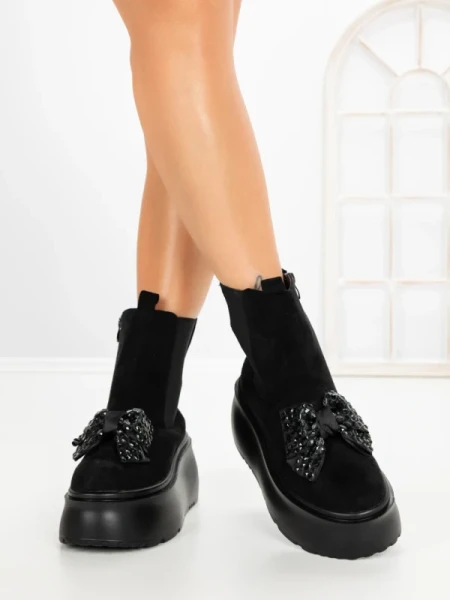 Ghete Dama cu Platforma 56WL10 BLACK | MEI