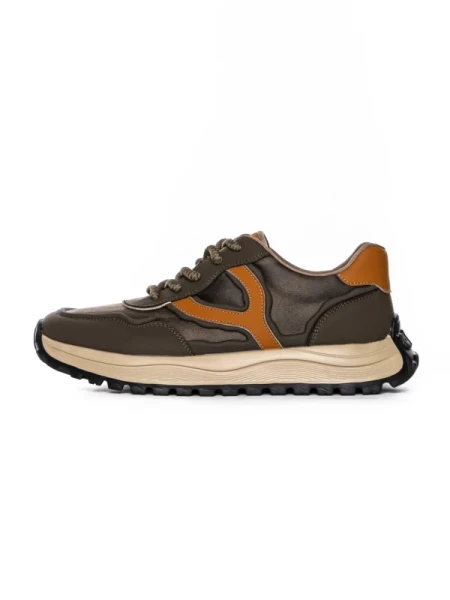 Pantofi Sport Barbati din piele naturala 1010-2 COFFEE-ORANGE | ADVANCER