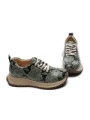 Pantofi Sport Dama din piele naturala 10886 BLACK-GREEN | ADVANCER
