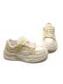 Pantofi Sport Barbati din piele naturala 98512-1 WHITE-YELLOW | ADVANCER