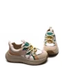Pantofi Sport Dama din piele naturala HW9256-1 APRICOT-GREEN | FRANCO GERARDO