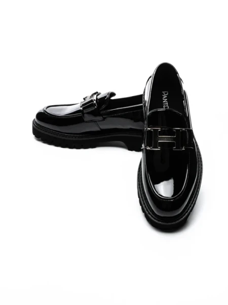 Mocasini Barbati din piele naturala 5NXE25 BLACK | PANTOFUL
