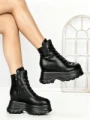 Ghete Dama cu Platforma 68WL7 BLACK | MEI