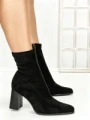 Botine cu Toc Gros 6GS11 BLACK | MEI