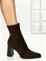 Botine cu Toc Gros 6GS11 DARK BROWN | MEI