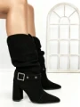 Ghete Dama din piele naturala 6GS9 BLACK | PANTOFUL