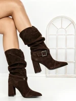 Ghete Dama din piele naturala 6GS9 DARK BROWN | PANTOFUL