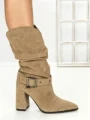 Ghete Dama din piele naturala 6GS9 KHAKI | PANTOFUL