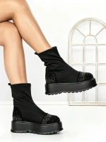 Ghete Dama cu Platforma 3AL78 BLACK-GUN | MEI