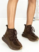 Ghete Dama din piele naturala 5SZ8 DARK BROWN | PANTOFUL