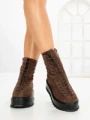 Ghete Dama cu Platforma 3AL77 DARK BROWN | MEI