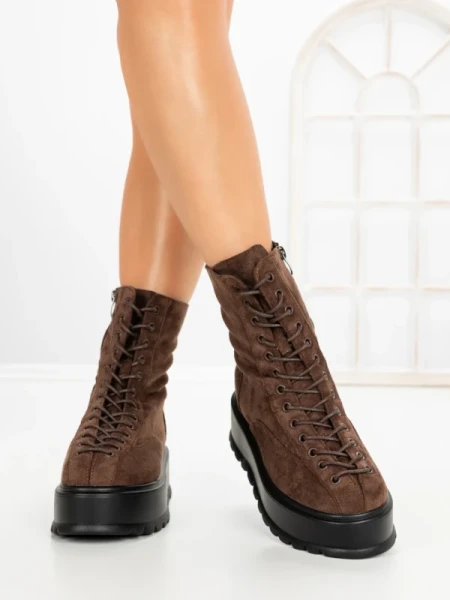 Ghete Dama cu Platforma 3AL77 DARK BROWN | MEI