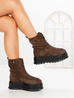 Ghete Dama cu Platforma 3AL77 DARK BROWN | MEI