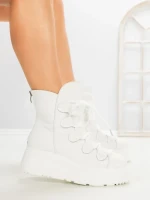 Ghete Dama cu Platforma 6ZP13 WHITE | MEI