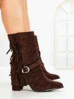 Botine cu Toc Gros 6AH32 BROWN | MEI