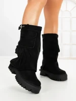 Ghete Dama cu Platforma 6AH27 BLACK | MEI