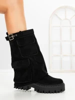 Ghete Dama cu Platforma 6AH27 BLACK | MEI