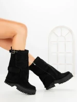 Ghete Dama cu Platforma 6AH27 BLACK | MEI