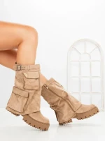 Ghete Dama cu Platforma 6AH27 KHAKI | MEI