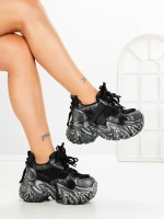 Pantofi Sport Dama cu Platforma 9999-6 BLACK | MEI