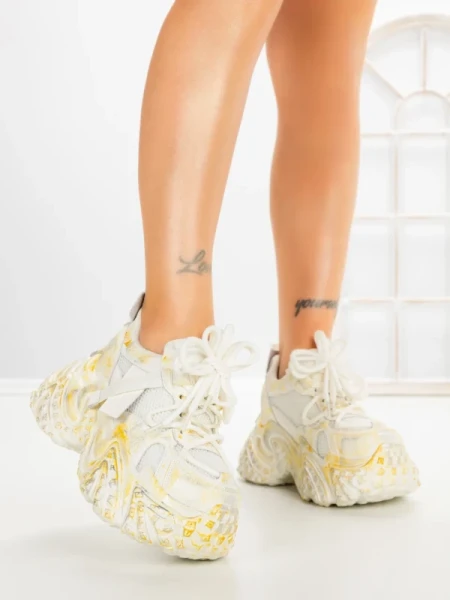 Pantofi Sport Dama cu Platforma 9999-6 YELLOW | MEI