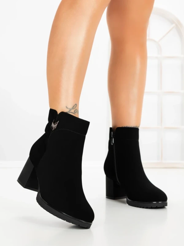 Botine cu Toc Gros 6AH33 BLACK | MEI