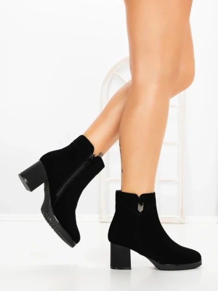 Botine cu Toc Gros 6AH33 BLACK | MEI