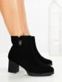 Botine cu Toc Gros 6AH33 BLACK | MEI