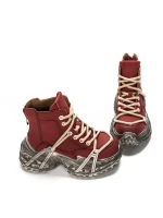 Damskie buty ze skóry naturalnej 10806 Czerwony | Advancer