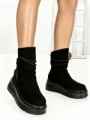 Ghete Dama din piele naturala 6ZP10 BLACK | PANTOFUL
