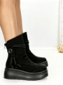 Ghete Dama din piele naturala 6ZP10 BLACK | PANTOFUL