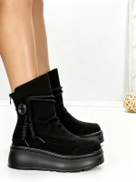 Ghete Dama din piele naturala 6ZP10 BLACK | PANTOFUL