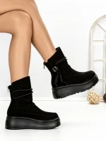 Ghete Dama din piele naturala 6ZP10 BLACK | PANTOFUL