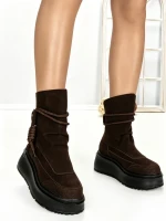 Ghete Dama din piele naturala 6ZP10 BROWN | PANTOFUL