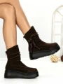 Ghete Dama din piele naturala 6ZP10 BROWN | PANTOFUL