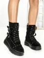 Ghete Dama cu Platforma 6ZP6 BLACK | MEI