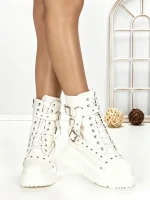 Ghete Dama cu Platforma 6ZP6 WHITE | MEI