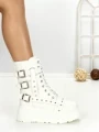 Ghete Dama cu Platforma 6ZP6 WHITE | MEI
