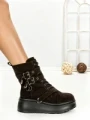 Ghete Dama cu Platforma 6ZP8 BROWN | MEI
