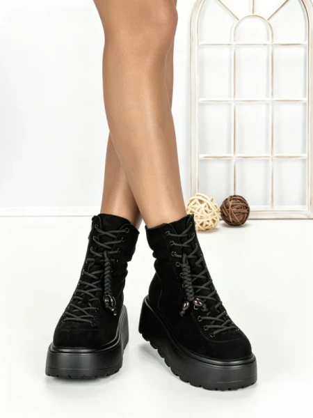 Ghete Dama cu Platforma 68WL37 BLACK | MEI