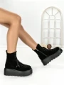 Ghete Dama cu Platforma 68WL37 BLACK | MEI