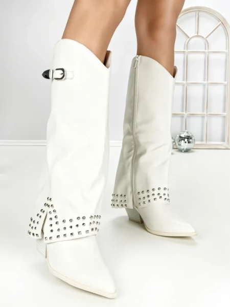 Cizme Dama cu Toc 6AH22 WHITE | MEI