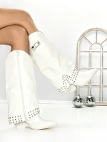 Cizme Dama cu Toc 6AH22 WHITE | MEI